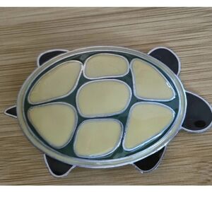 Paul & Joe Y2K Womens Turtle Belt Buckle Enamel Metal Design Made In France